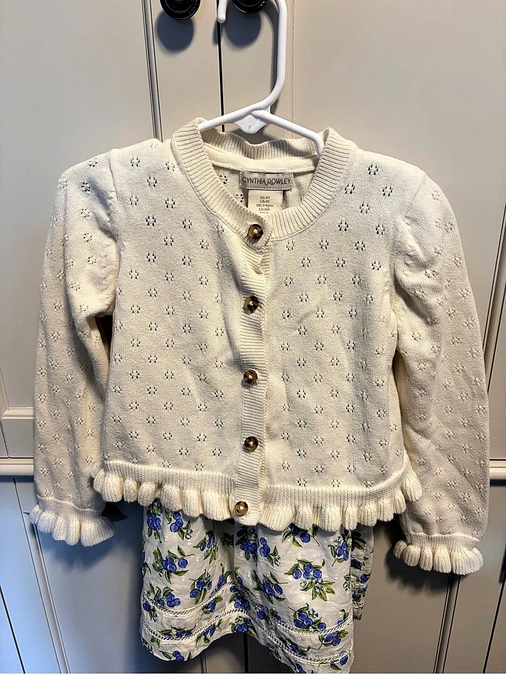 Cynthia Rowley Blueberry Print Dress and Cardigan Set & Cardigan Set Girls 4T